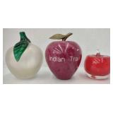 (AB) Vtg Art Glass Blown Apple Paperweights (1