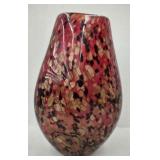 (AB) Vtg Murano Art Glass Vase 12"T (Amber & Gold