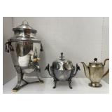 (FG) Silver Plated pitcher,dispenser, and Bowl