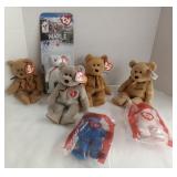 (BA) Beanie Babies  Bears 8 "  Tall  5 " Tall