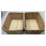 (BA) Wicker Baskets length 18" width 14" height