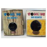 (FG) Vintage Bowling Ice Bucket and Bar Decanter