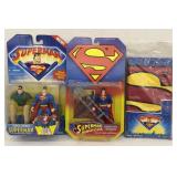 (IN) Superman action figure lot and rain coat