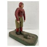 (IN) vintage cast iron and tin football kicker 8