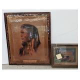 (Hi) native American artwork 23 in h and 9 in h