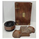 (TB) Hand Carved Williamsburg Cigarette Box w/