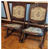 Rose-back Folding Rocking Chair. Bidding on one