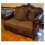 Nottinghill Sand Upholstered/Leather Love Seat by