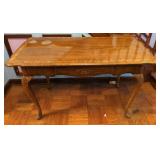 Vtg Burled Oak Buffet Table.  Has some heat marks