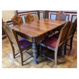 Art Deco Dining Table w/ leaf underneath, 1