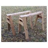 Pair of Wood Saw Horses 19imx36inx25.5in (back