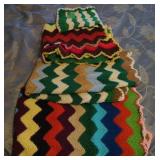 Lot of Hand Crocheted Afghans-Zig Zag.  Bidding