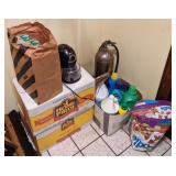 Contents of Corner Including Fire Extinguisher,