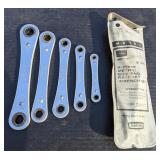 Metric 5 Piece Box End Ratchet Wrench Set