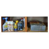 Contents of shelf - Twine, Window Wash, Spray