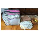 Lot w/Comforter, Linens, Rug & More.