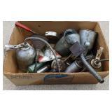 Lot of Oiling Cans and Filter Wrench (Attached