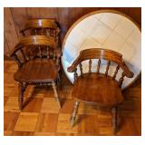 Round Tile Top Table 31"x42" With Three Wood