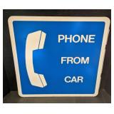 Metal Phone From Car Sign 18"x18"