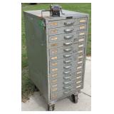 Rolling Industrial Parts Cabinet by Graphic Arts