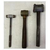 Assorted Small Brass and Lead Mallets 10inx3in
