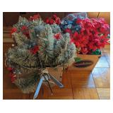 Lot of Christmas Decorations Including Tree,