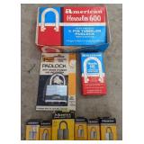 Assorted Padlocks, American Hercules, Master, and