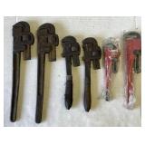 Assorted Pipe Wrenches 12inx16in (attached