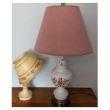Vtg Lamp.  Milk Glass and Metal Shade. Bidding