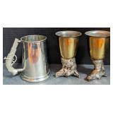 Pr of Gucci-Styled Stirrup Cups & Gun-Handled Shef