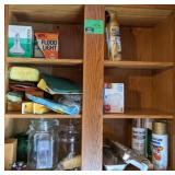 Contents of Cabinet Including Spray Paint,