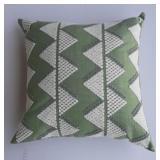 (WE)Allen and Roth Throw Pillows, Green Zig Zags,