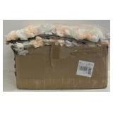 (ZZ) Box Of Plastic Pink And White Roses On Mesh.