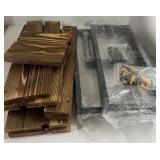 (ZZ) Rustic Floating Shelves, Metal Hangers, 4ï¿½ x