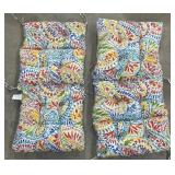 (ZZ) Rainbow Floral Outdoor Seating Cushions.