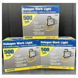 (L) VOLTEC Halogen Work Light, 500 Watt. Appear