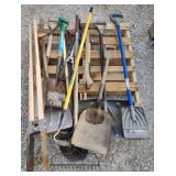 (K) Lot of Tools Including Shovels, Scrapers,