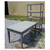 (I) Metal Table (34"ï¿½60"ï¿½31") And Shelf