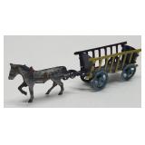 Vintage Distler Horse With Cart Penny Toy.