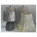 (ZZ) 3 Lamps & 2 Lamp Shades