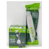 (O) Greenlite LED Desk Lamp & 7 Outlet Advanced