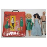 Vintage Mattel Barbie Doll Case With Barbie Doll,