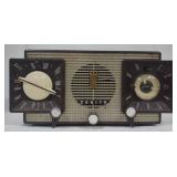 (AG) Zenith Tube Radio AM/FM Telechron Clock