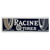 Racine Tires Embossed Metal SignMeasures