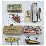 Lot Of Vintage Fishing Lures In Boxes