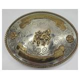 Vintage Tony Llama German Silver Rodeo Belt Buckle