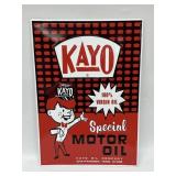 Kayo Motor Oil Embossed Metal Sign Measures