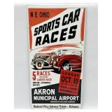 Akron Sports Car Races Embossed Metal Sign