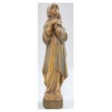 Vintage German Carved Wood Madonna Figurine