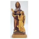 Italian OTCO Carved Wood St. Anne With Mary Figure